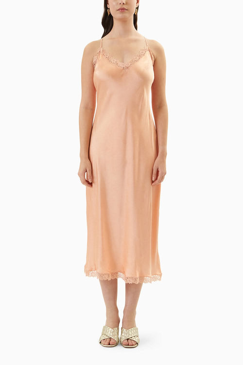 Coral Printed Robe with Silk Slip