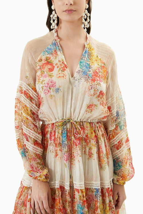 Off-White Tie Up Short Dress
