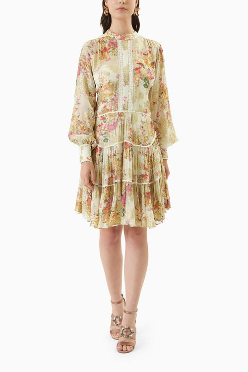 Off-White Printed Georgette Midi