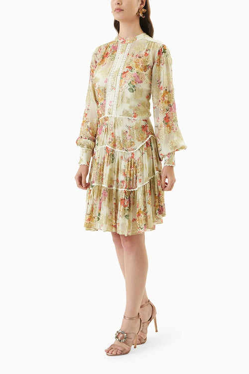 Off-White Printed Georgette Midi