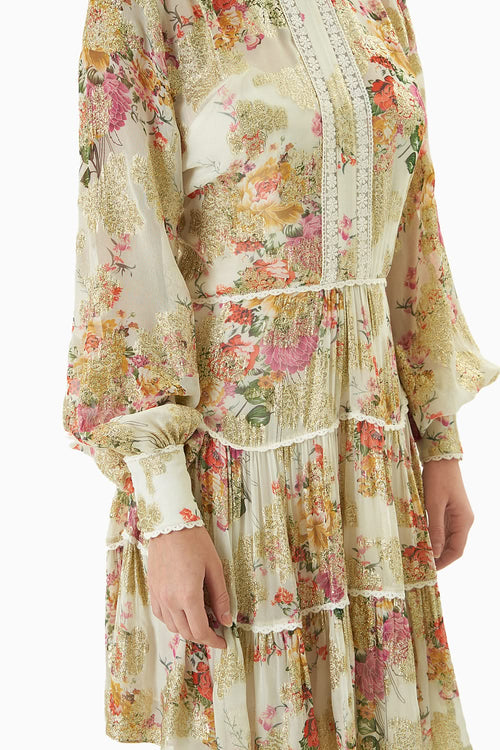 Off-White Printed Georgette Midi
