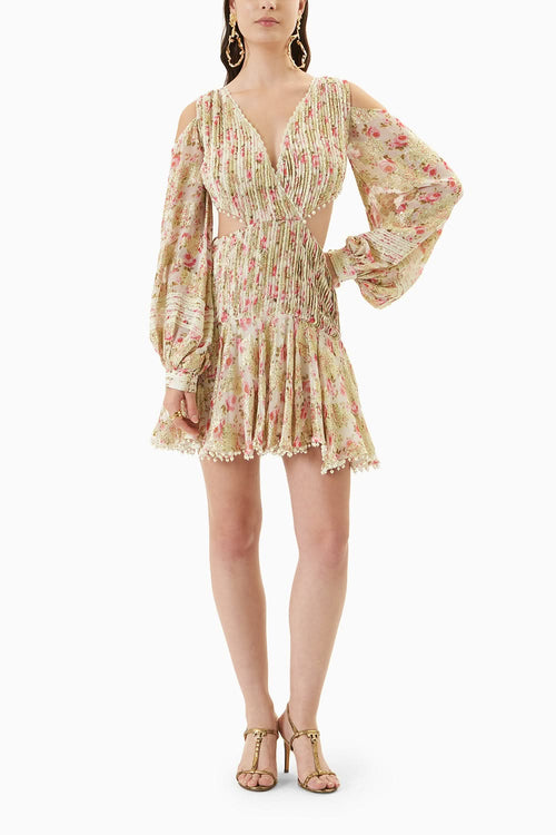 Pink Printed Short Dress