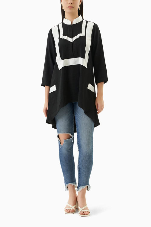 Black Asymmetrical Tunic