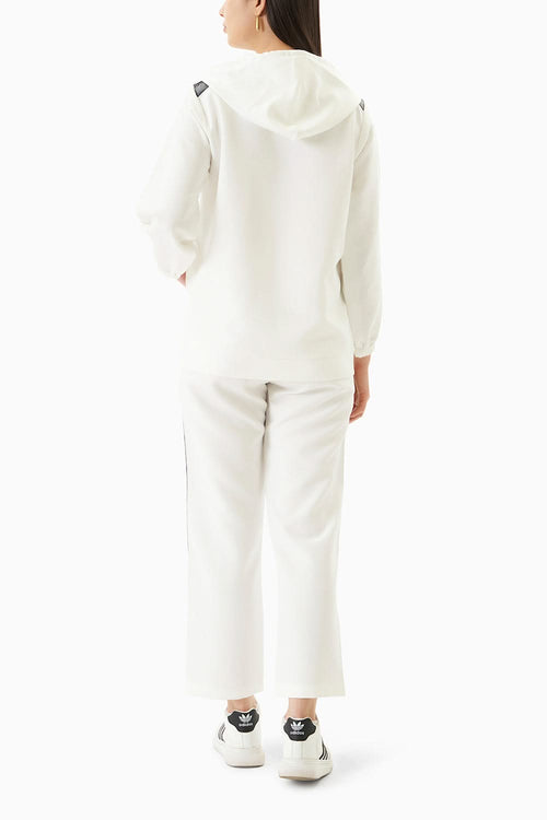 Off-White Tracksuit with Leather Trimming
