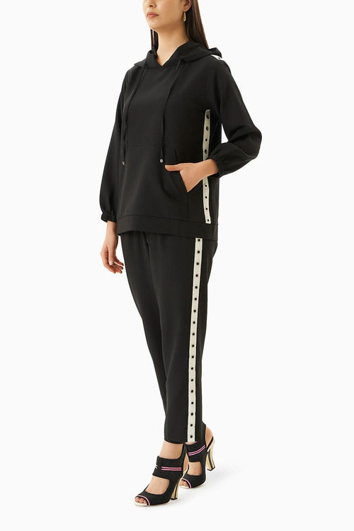 Black Tracksuit with Rivet Tape