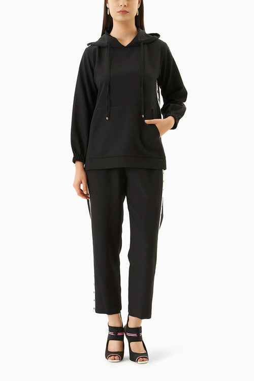 Black Tracksuit with Rivet Tape