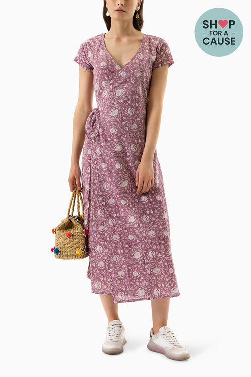 Purple Sirmaur Wrap Dress