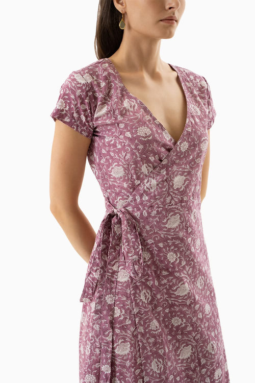 Purple Sirmaur Wrap Dress