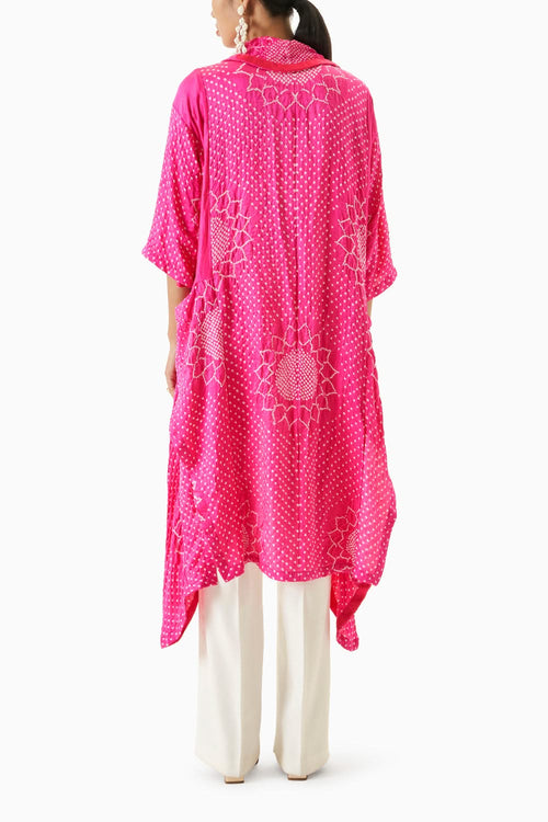 Gajji Silk Bandhani Overlay with Pockets
