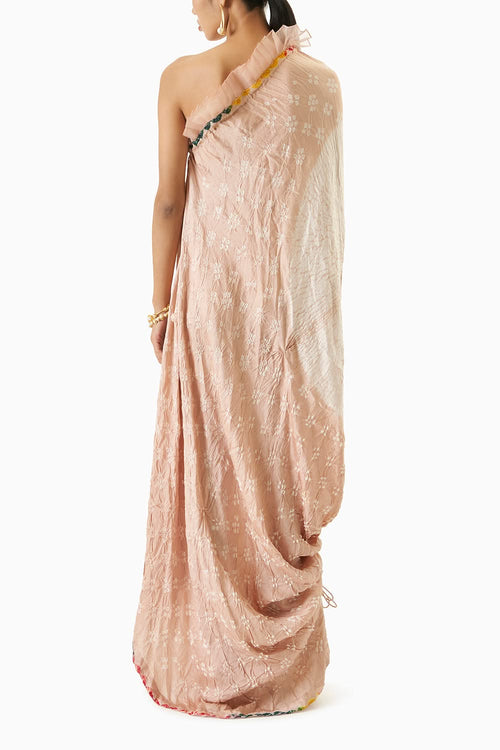 Shibori Bandhani One Shoulder Dress