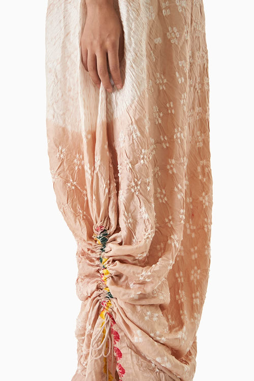 Shibori Bandhani One Shoulder Dress