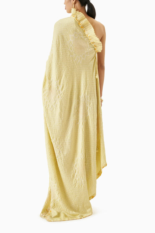 Lime Yellow One Shoulder Dress