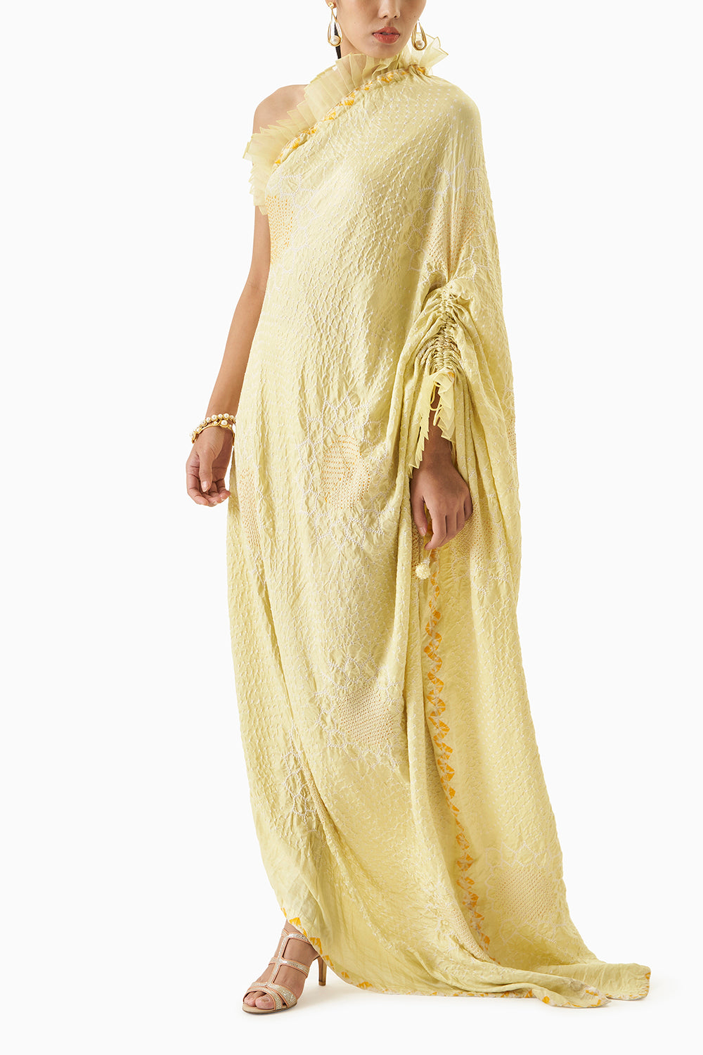 Lime Yellow One Shoulder Dress