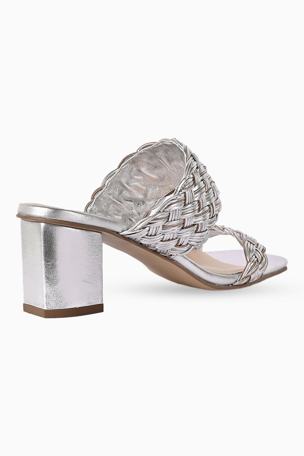 Daisy Silver Leather Heels