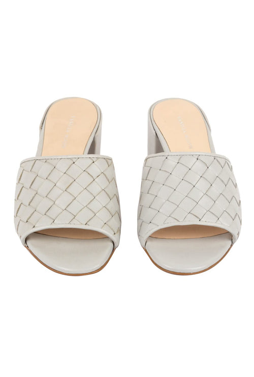 Grey Nura Woven Block Heel Mules