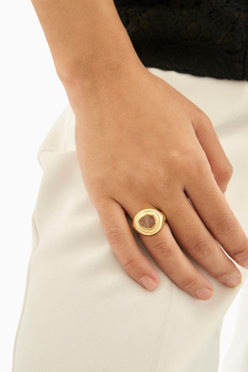 Statement Ring in Rose Quartz