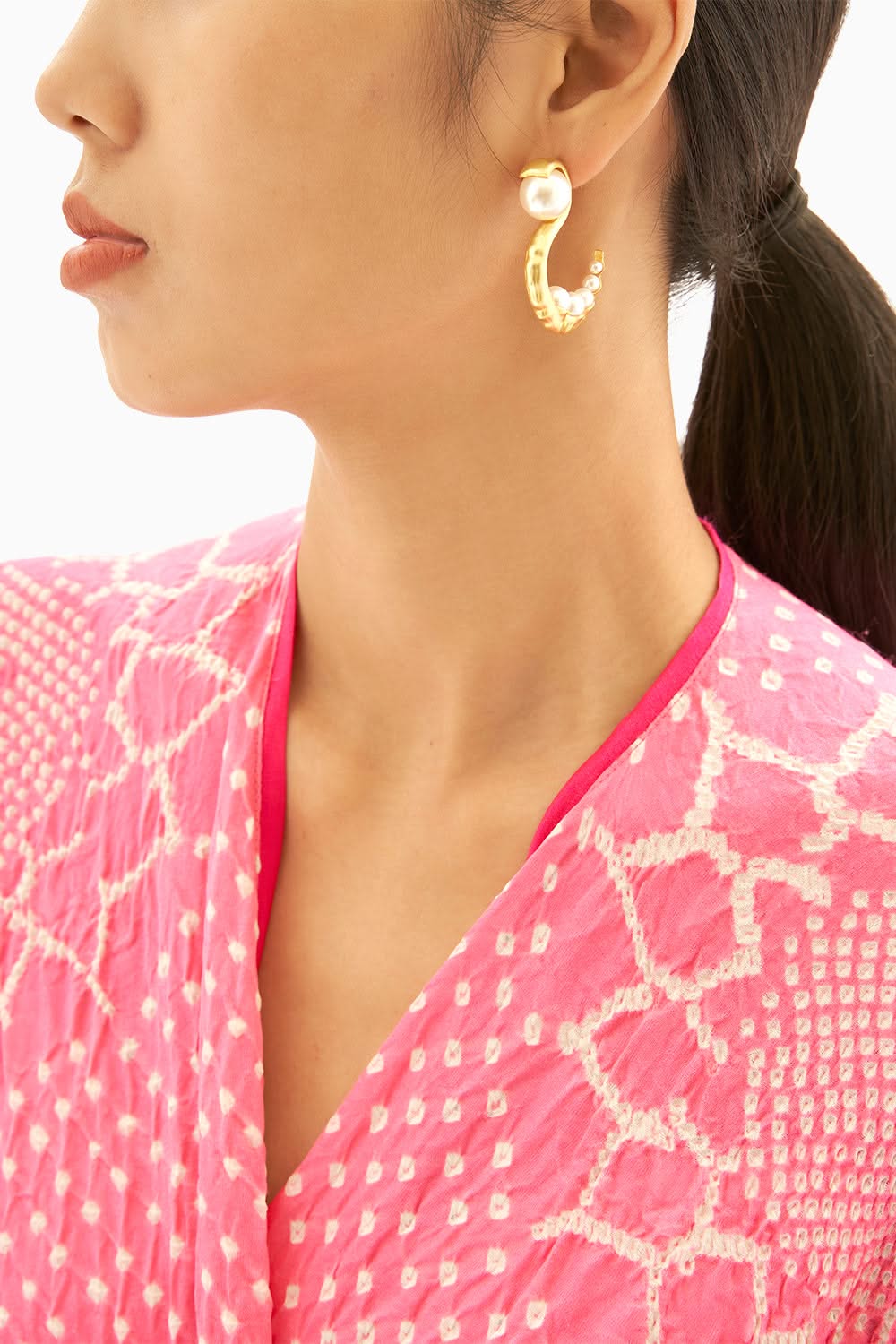 Gold Plated Pearl Hoops
