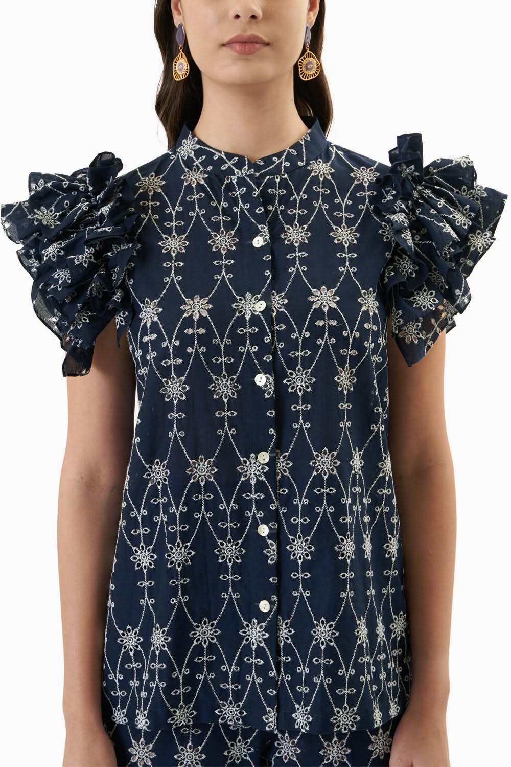 Blue Slay Play Embroidered Co-Ord Set