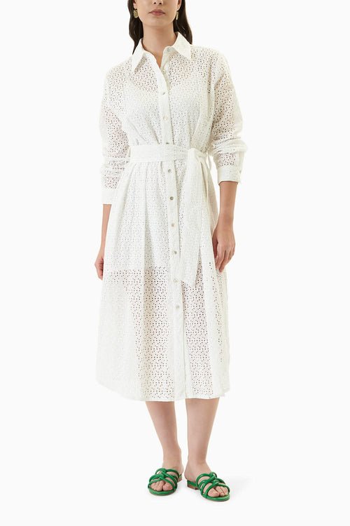 White Forever Classic Shirt Dress