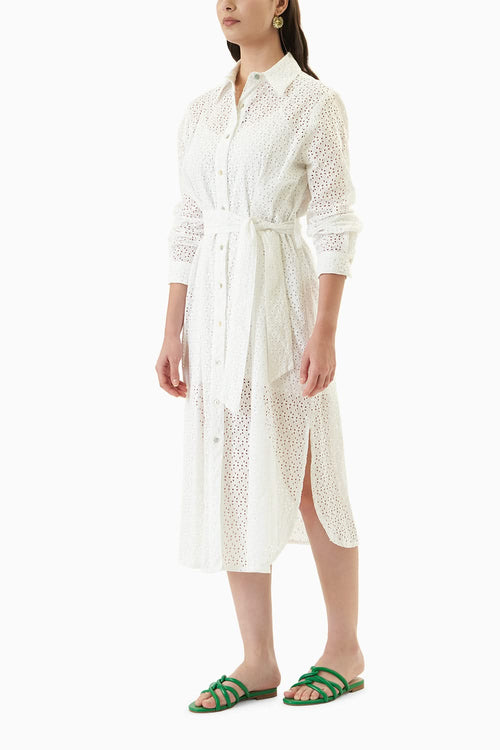 White Forever Classic Shirt Dress