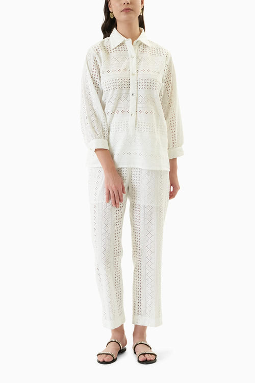 White Eyelet Co-ord Set