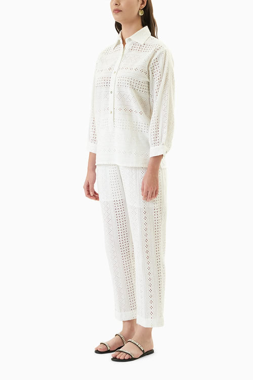 White Eyelet Co-ord Set