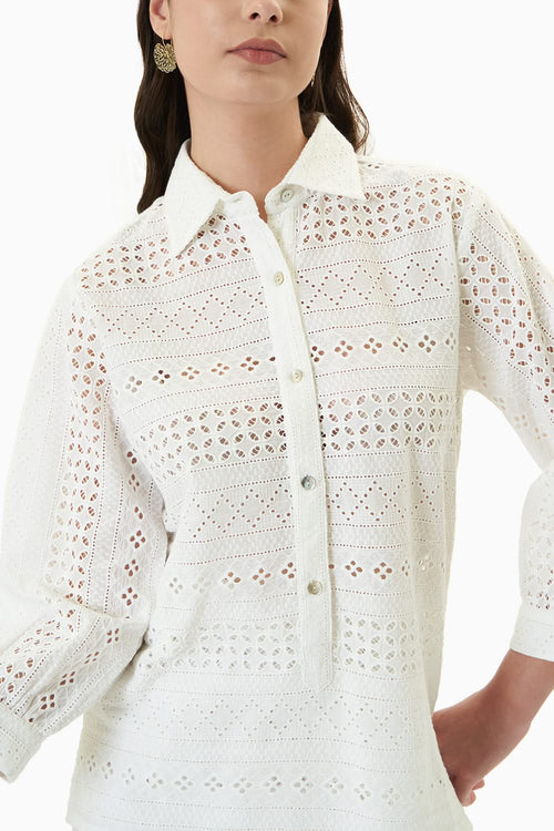 White Eyelet Co-ord Set
