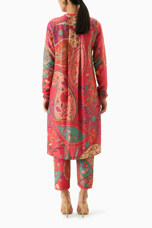 Multicoloured Long Kurta With Pants