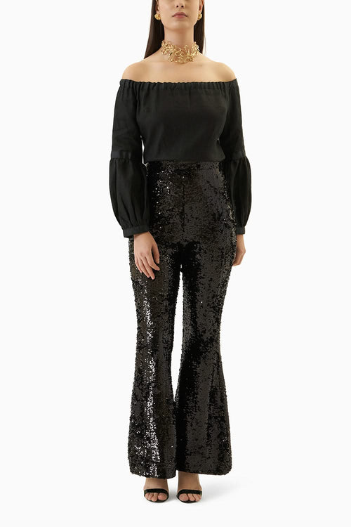 Classy Forever Black Sequin Pants