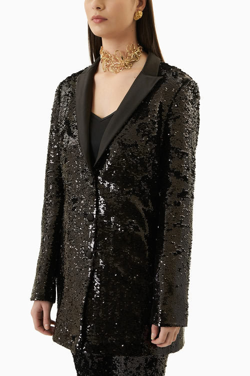 Classy Forever Black Sequin Jacket