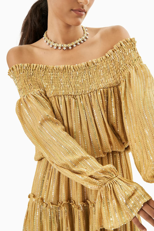 Yellow Sequined Dress