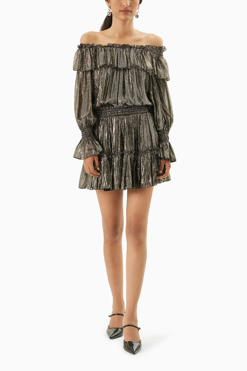 Metallic Shimmer Strapless Dress