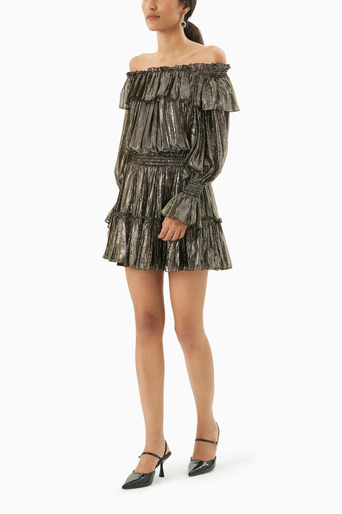 Metallic Shimmer Strapless Dress