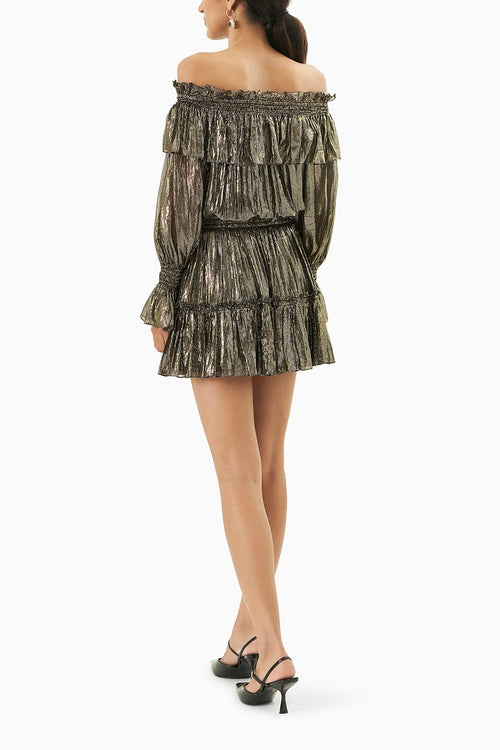 Metallic Shimmer Strapless Dress