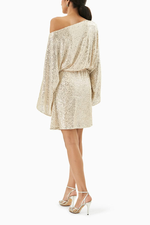 Silver Embellished Wrap Dress