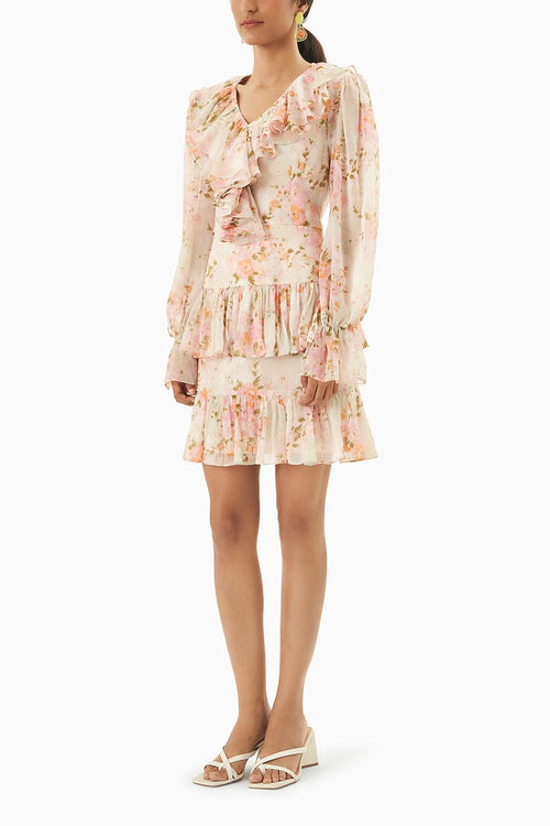 Pastel Pink Short Cotton Lace Dress