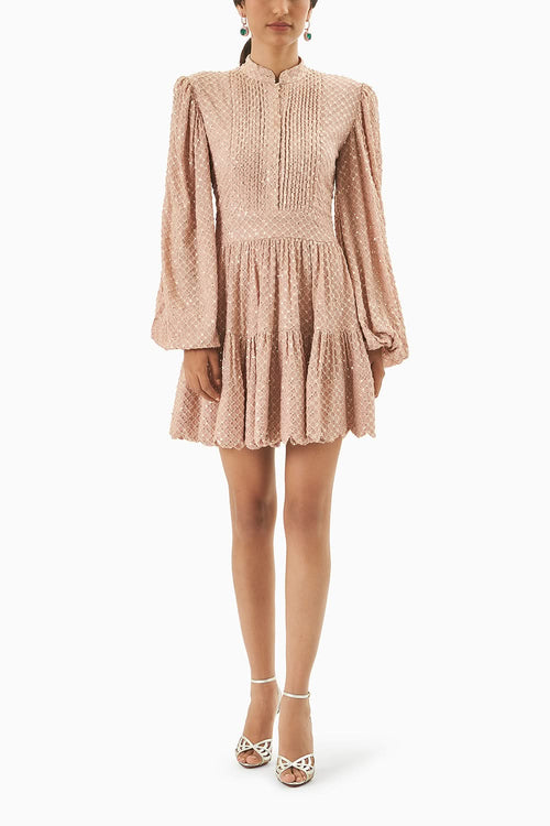 Pink Embroidered Shirt Dress