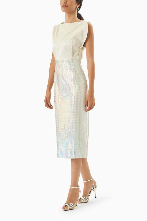 Metallic Jersey Rainbow Long Dress