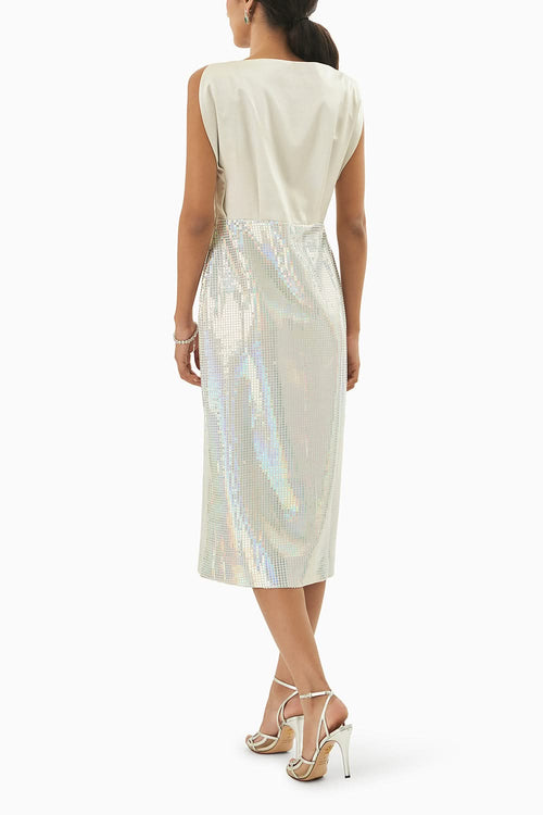Metallic Jersey Rainbow Long Dress