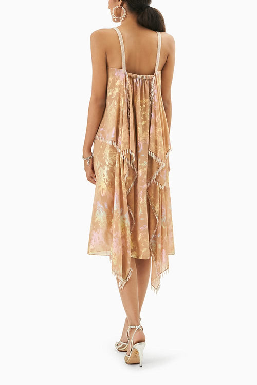 Peach Jacquard Chandelier Dress