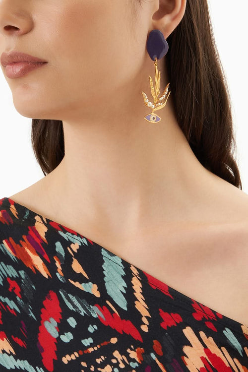 Evil Eye Pearl Earrings