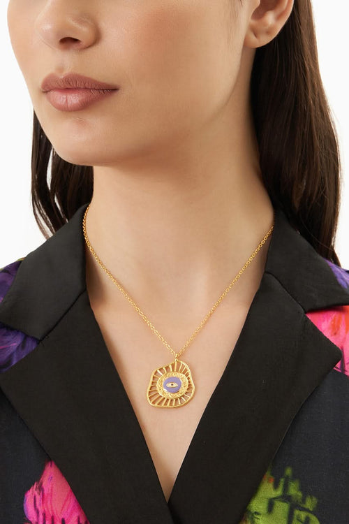 Lavender Evil Eye Neck Chain