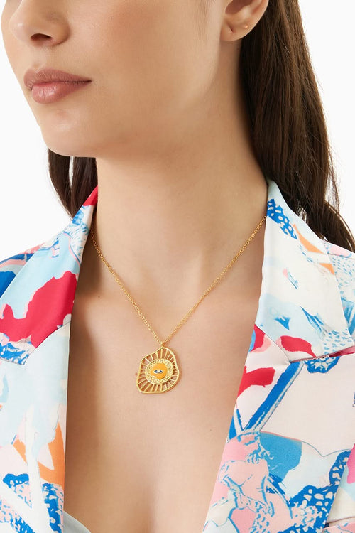 Orange Evil Eye Neck Chain