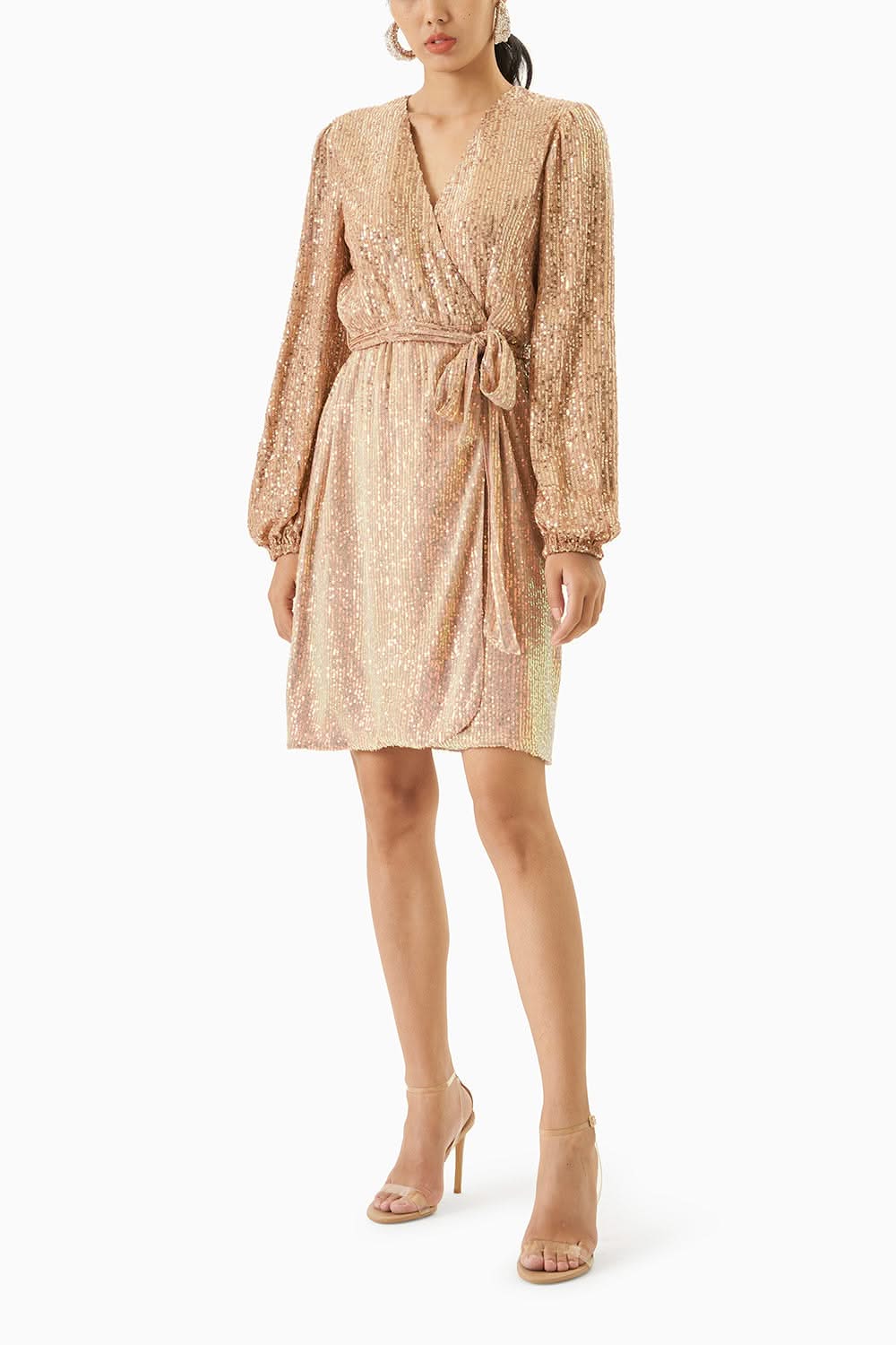 Champagne Wrap Sequin Dress Champagne Wrap Sequin Dress
