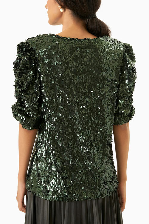 Green Sequin Top