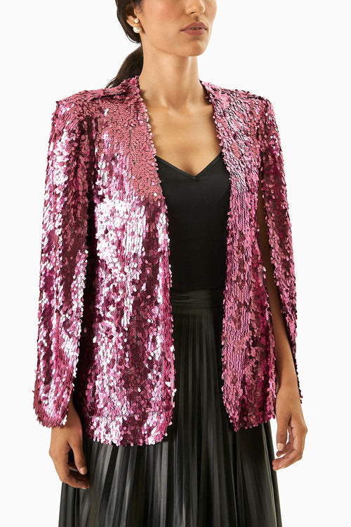 Pink Statement Sequin Cape