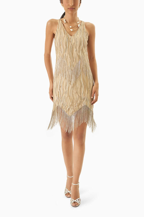 Champagne Fringe Dress