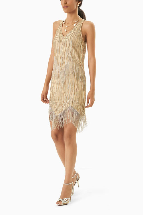 Champagne Fringe Dress